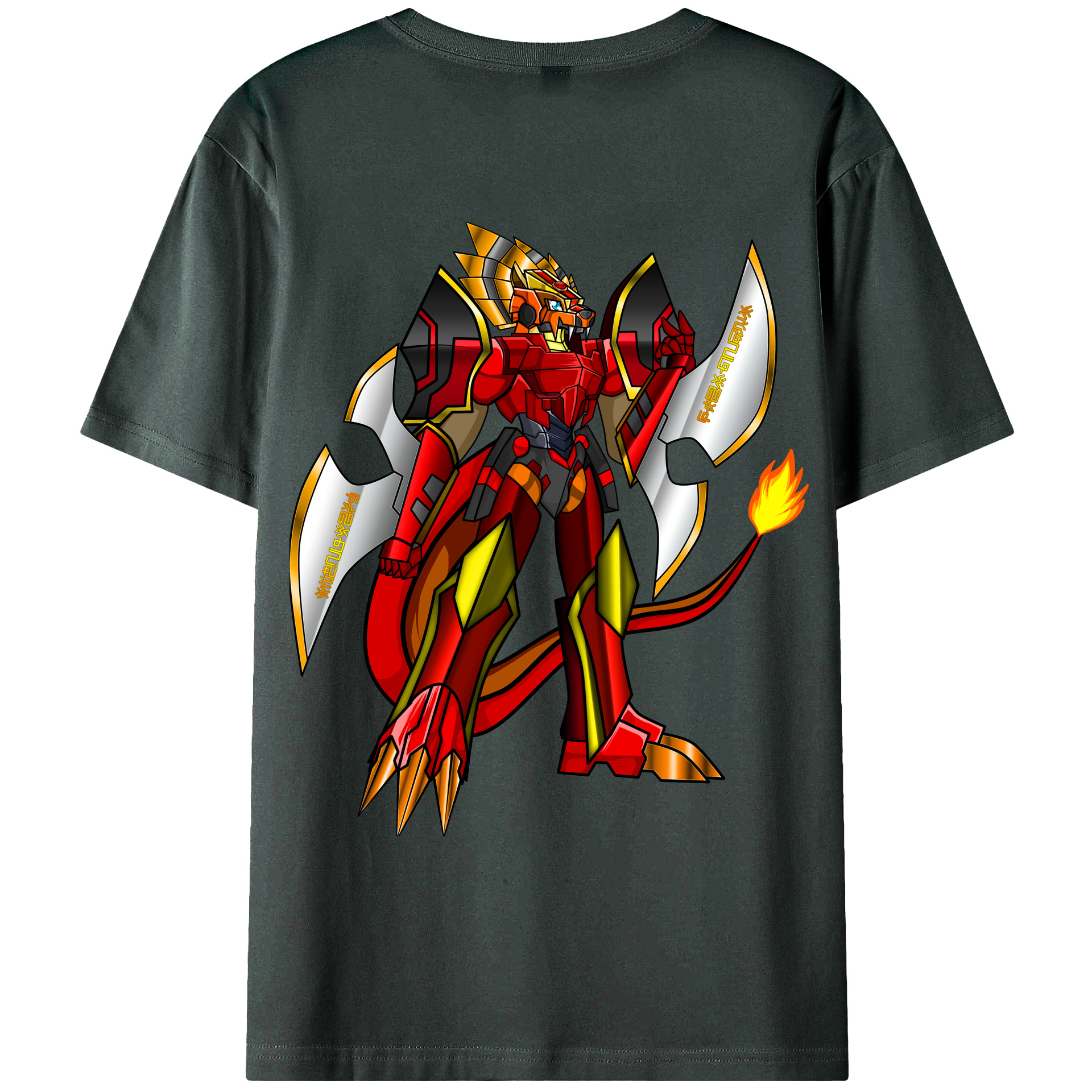 （画像用） Digimon デジタルモンスター/デジモン 綿100％ メンズ半袖Tシャツ（バックプリント） 通気性